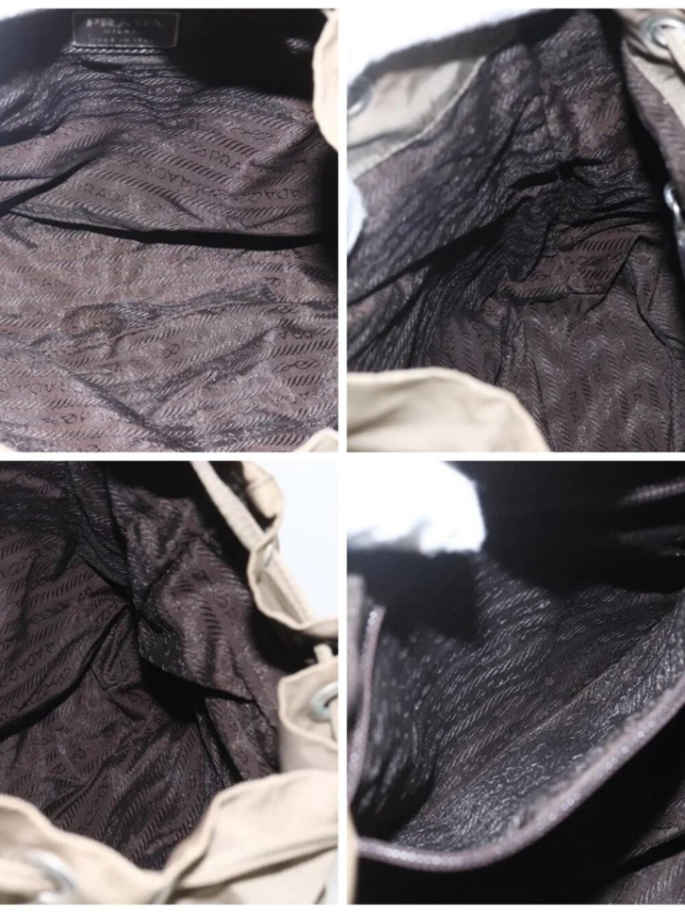 PRADA Backpack Nylon Khaki Silver Auth 163902 - Picture 15 of 16